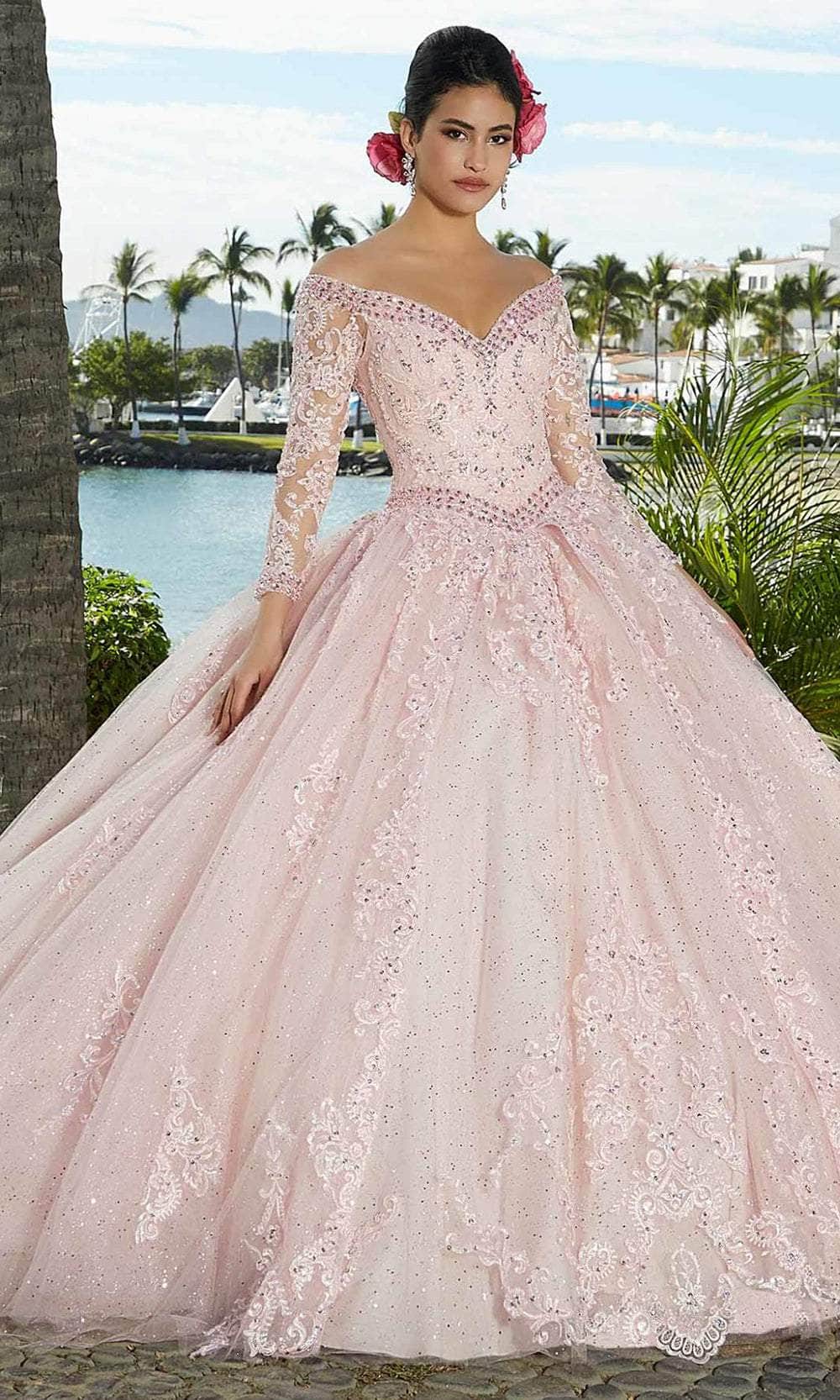 Mori Lee 89360 - Shimmered Tulle Quinceañera Dress - designer quinceanera gown at Silhouette Dresses