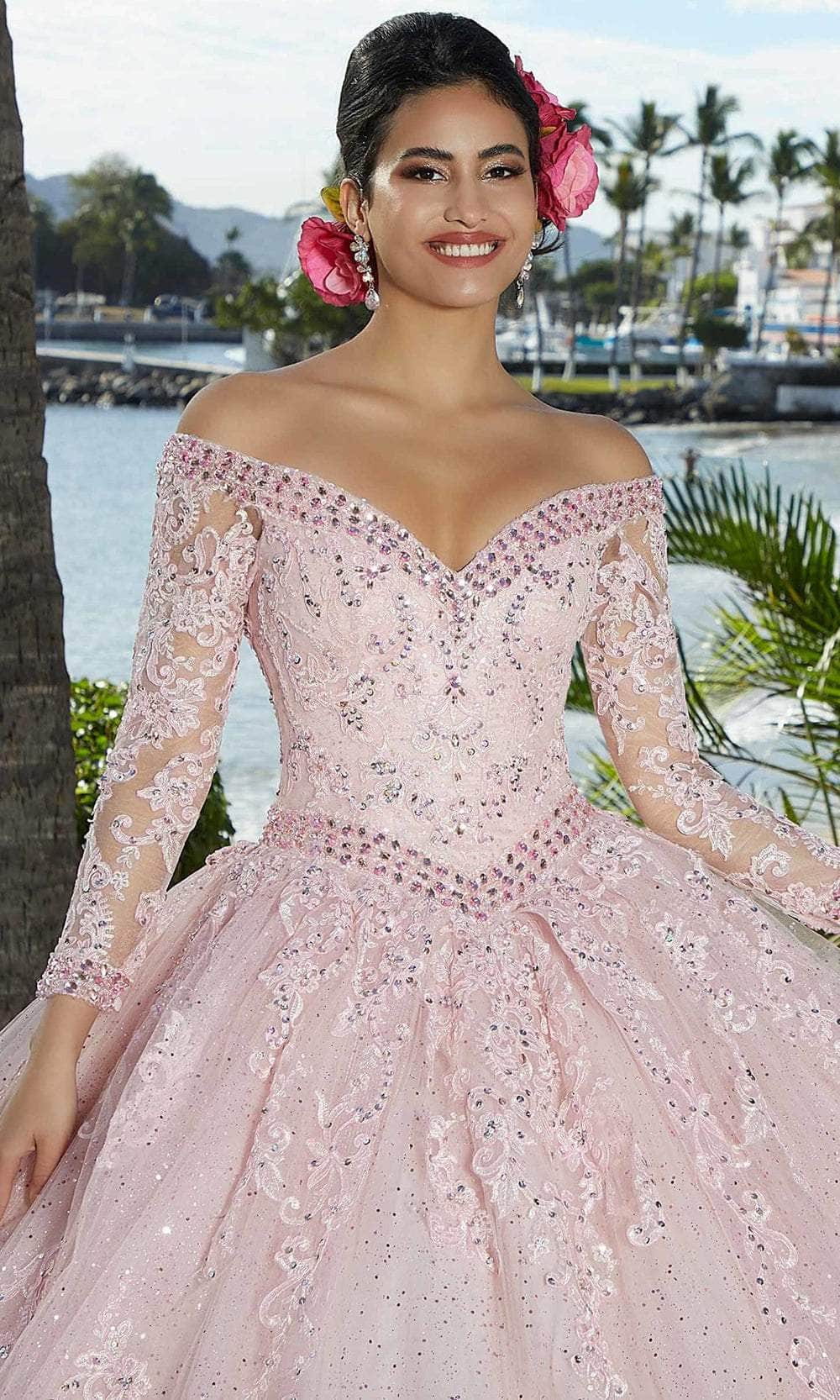 Mori Lee 89360 - Shimmered Tulle Quinceañera Dress - view 4