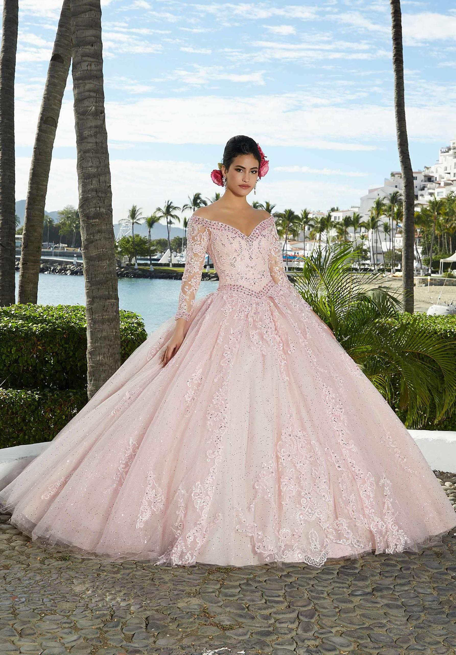 Mori Lee 89360 - Shimmered Tulle Quinceañera Dress - back view