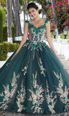 Mori Lee 89362 - Floral Appliqued Quinceañera Dress - designer quinceanera gown at Silhouette Dresses