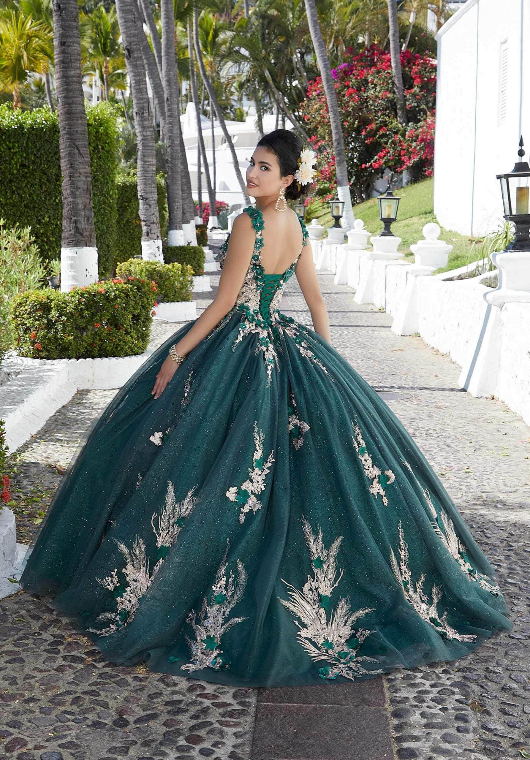 Mori Lee 89362 - Floral Appliqued Quinceañera Dress - view 8