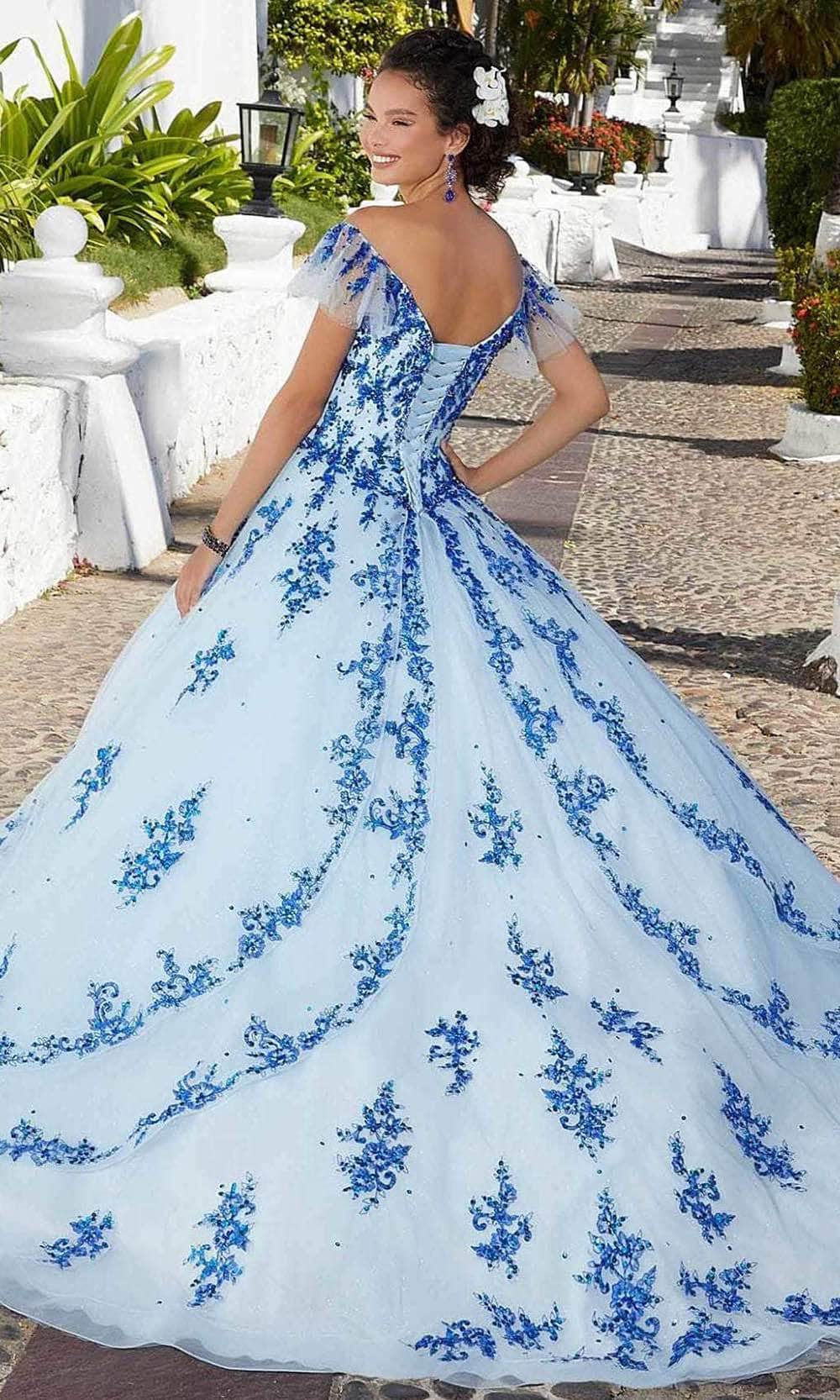 Mori Lee 89365 - Beaded Off-shoulder Ballgown - detail view