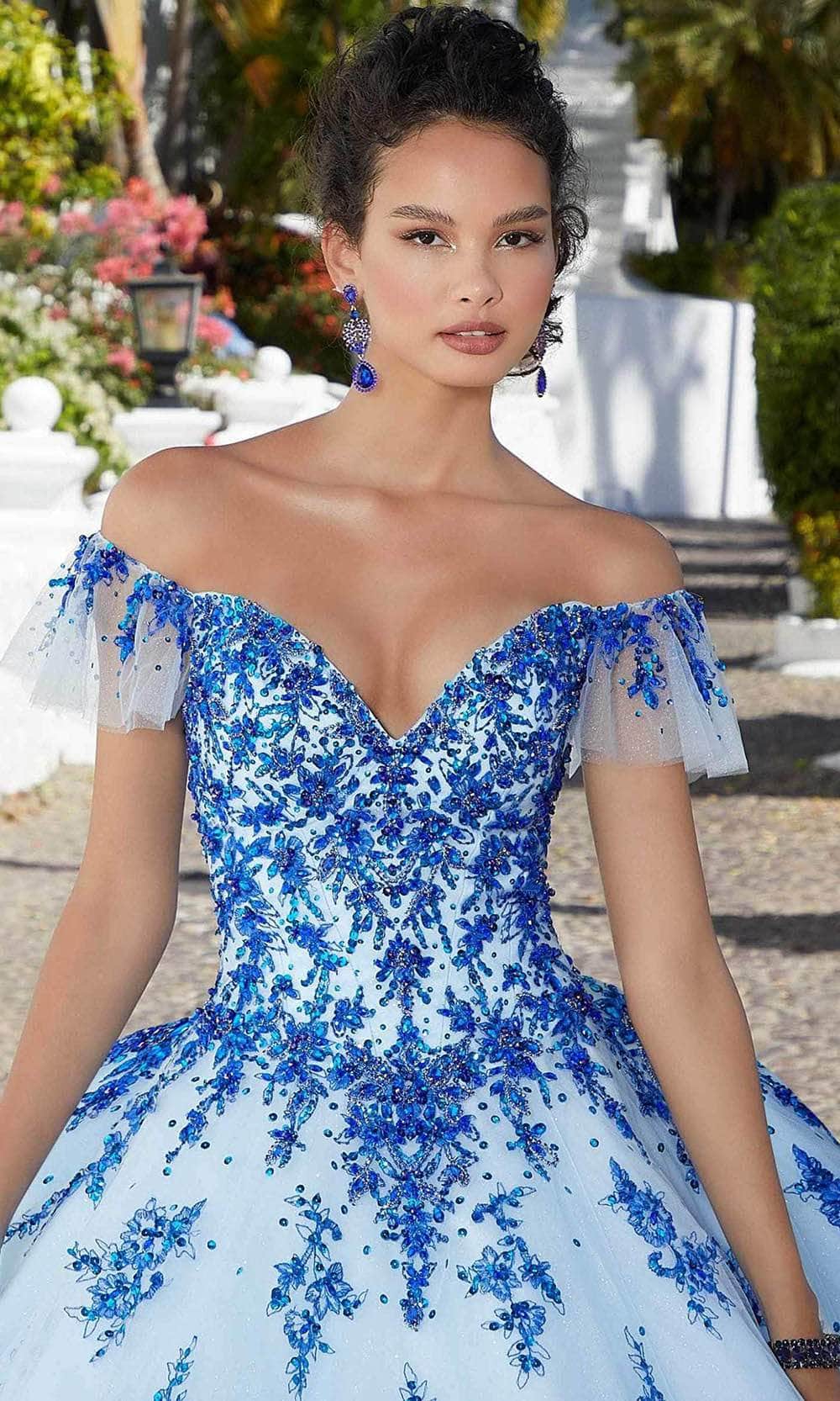 Mori Lee 89365 - Beaded Off-shoulder Ballgown - view 4
