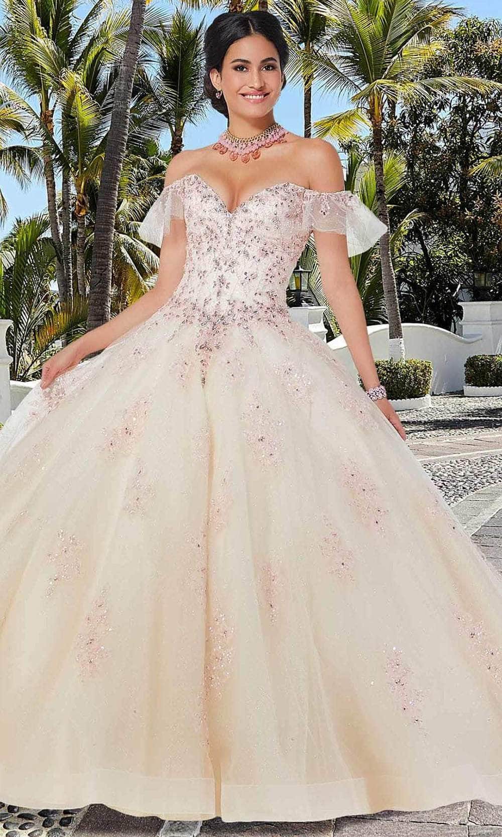 Mori Lee 89365 - Beaded Off-shoulder Ballgown - view 5