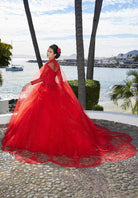 Mori Lee 89367 - Sparkle Tulle Cape - detail view