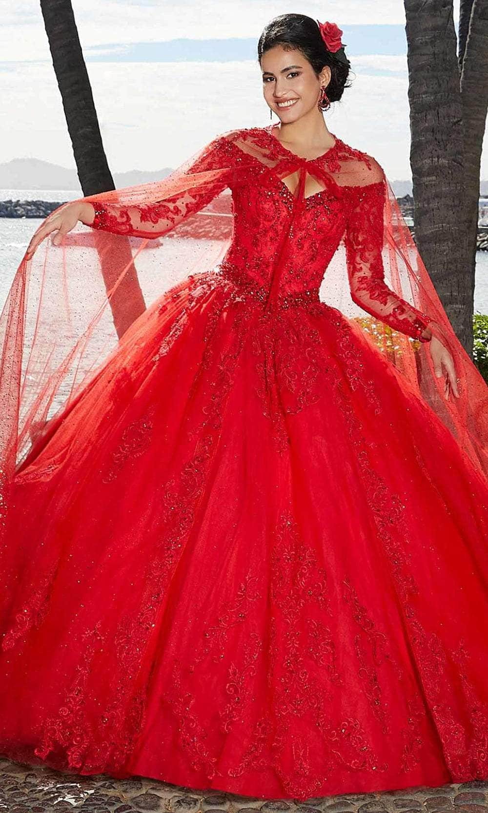 Mori Lee 89367 - Sparkle Tulle Cape - back view