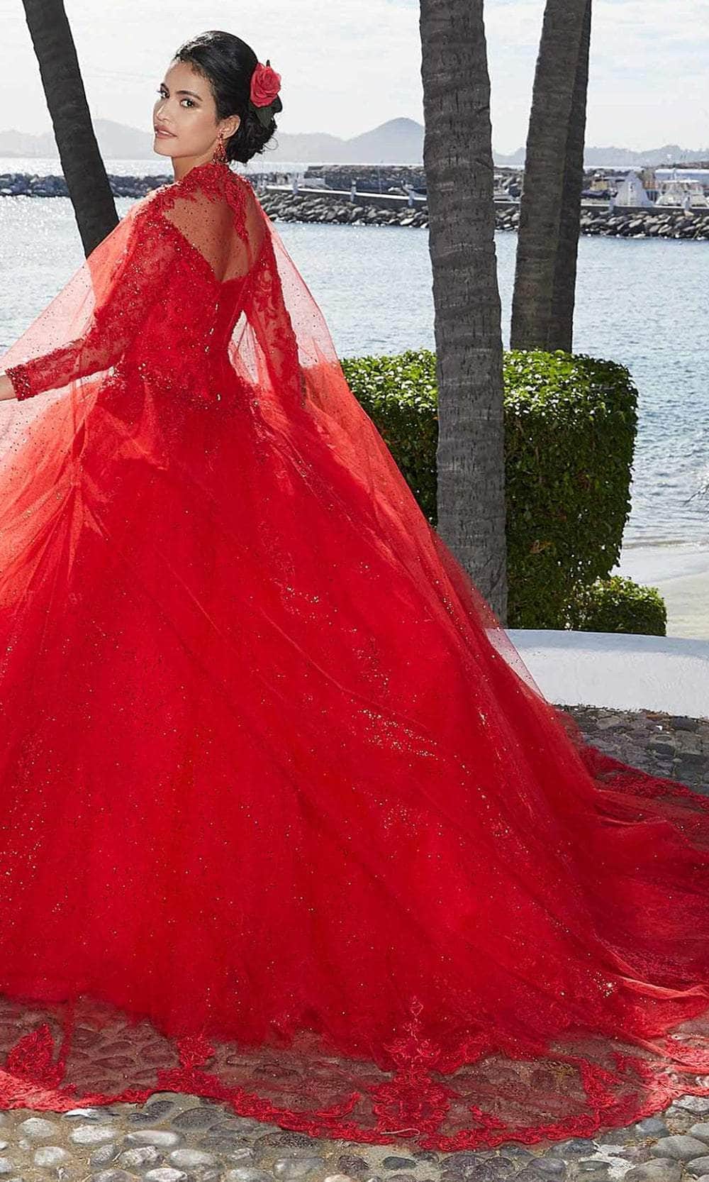 Mori Lee 89367 - Sparkle Tulle Cape - detail view