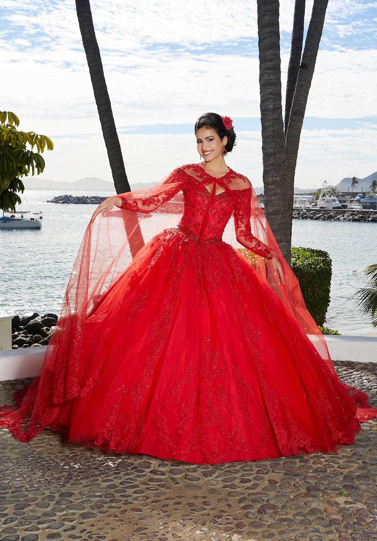 Mori Lee 89367 - Sparkle Tulle Cape - designer ball gown at Silhouette Dresses