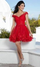 Mori Lee 9600 - Off-Shoulder Embellished Cocktail Dress - designer cocktail dress at Silhouette Dresses