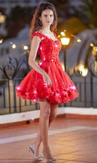 Mori Lee 9600 - Off-Shoulder Embellished Cocktail Dress - detail view