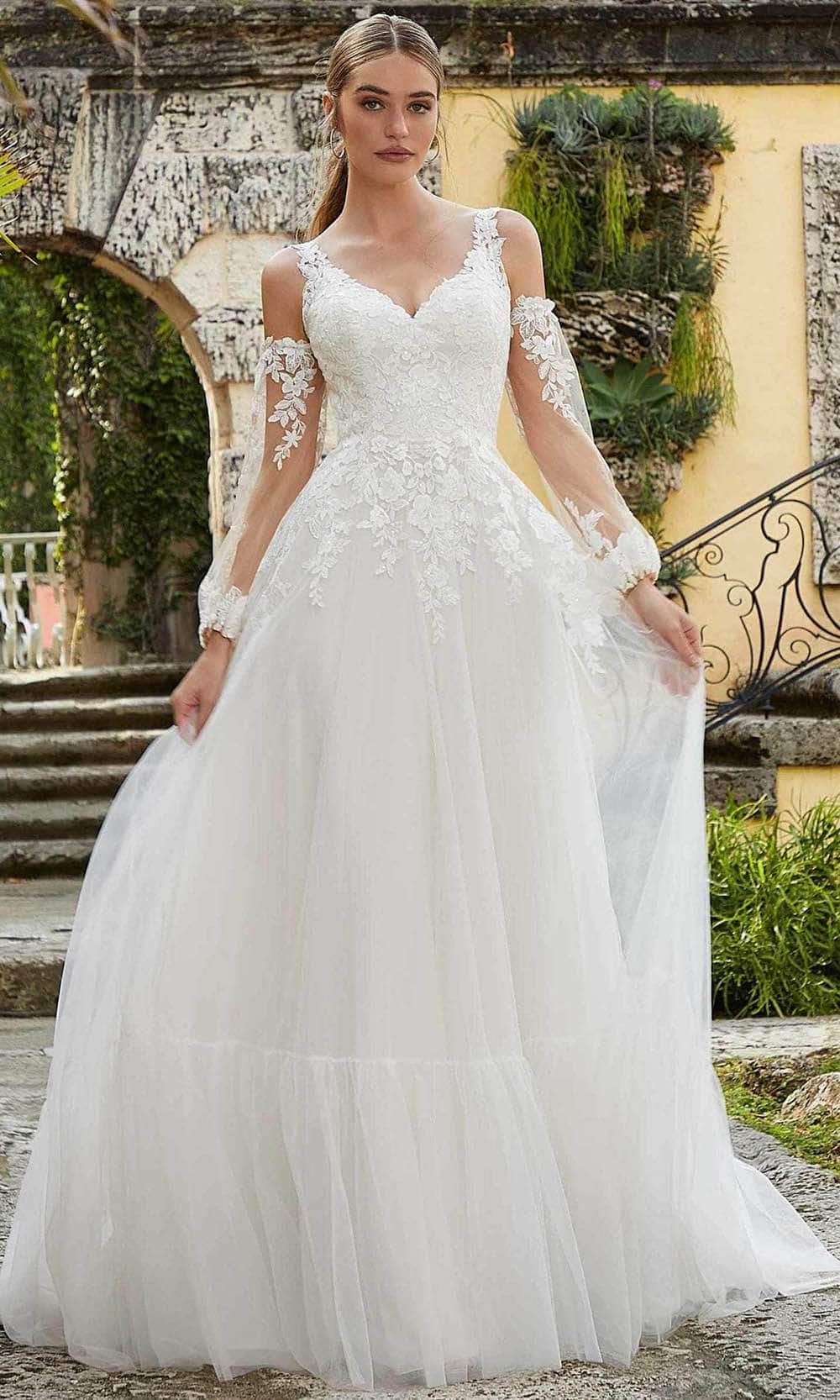 Mori Lee Bridal 6978 - Detachable Sleeve Wedding Dress - designer wedding dress at Silhouette Dresses