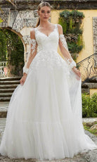 Mori Lee Bridal 6978 - Detachable Sleeve Wedding Dress - designer wedding dress at Silhouette Dresses