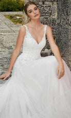 Mori Lee Bridal 6978 - Detachable Sleeve Wedding Dress - back view