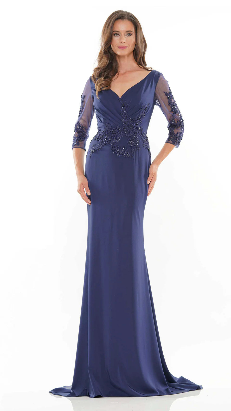 Marsoni by Colors - MV1145 Embroidery Detailed Polished Gown - view 5