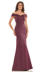 Marsoni by Colors - MV1153 Draped Off Shoulder Gown - Silhouette Dresses
