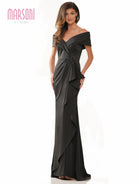Marsoni by Colors MV1180 - Off Shoulder High Slit Evening Dress - designer evening gown at Silhouette Dresses