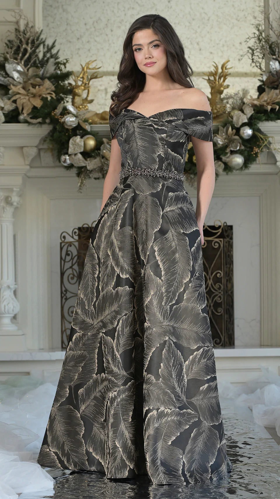 Marsoni by Colors MV1265 - Fold-Over Off Shoulder Formal Gown - view 5