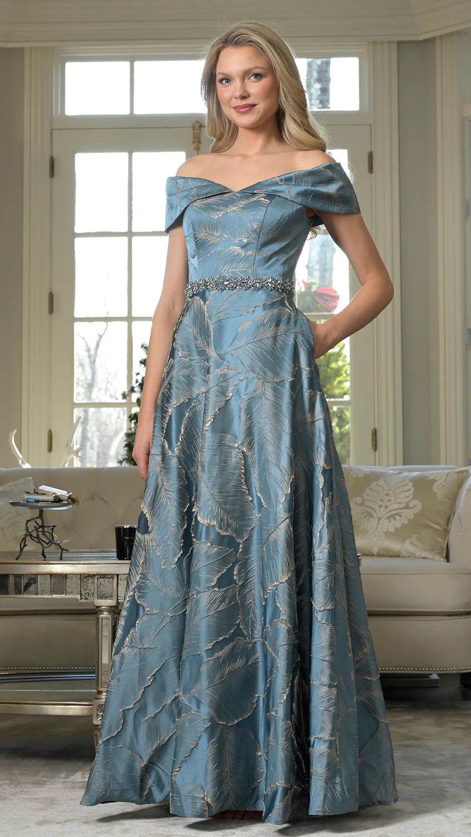 Marsoni by Colors MV1265 - Fold-Over Off Shoulder Formal Gown - view 6