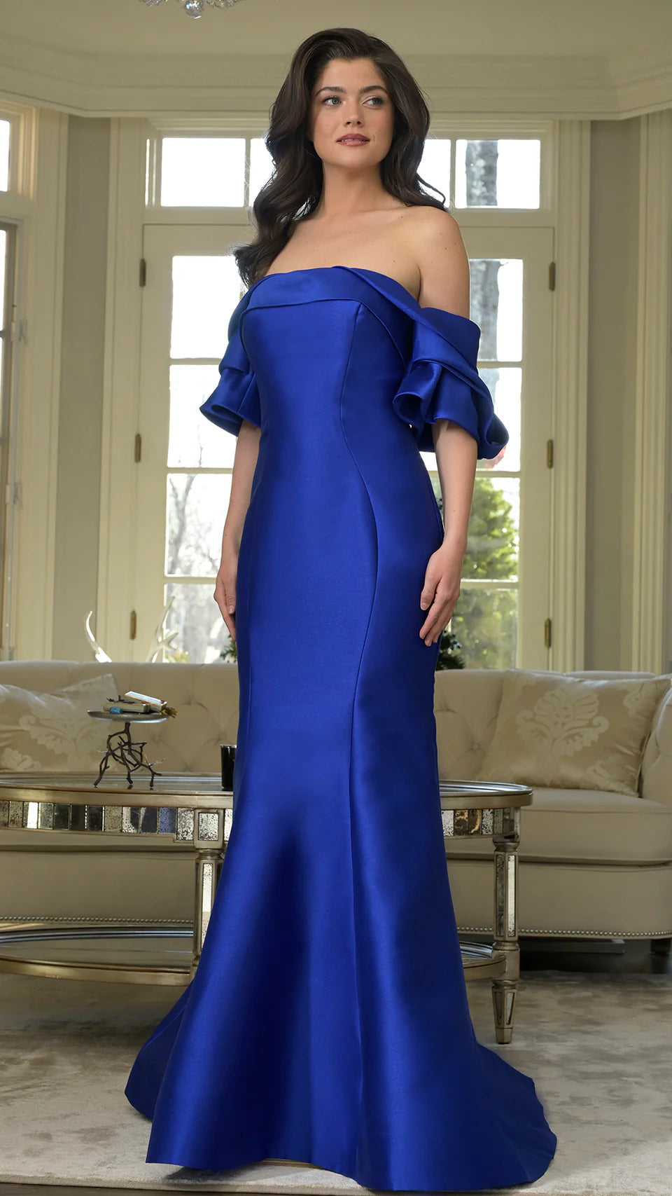 Marsoni by Colors MV1290 - Draped Sleeve Evening Gown - view 6
