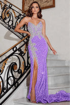 Portia and Scarlett PS23645 Sequined V-Neck Dress