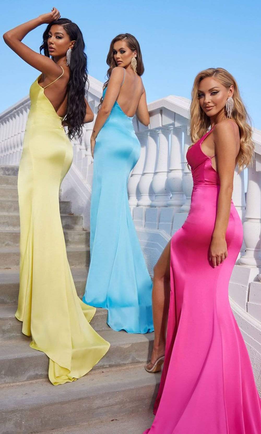 Portia and Scarlett - Hugo Gown Spaghetti Strap Ruched Slit Gown - view 9