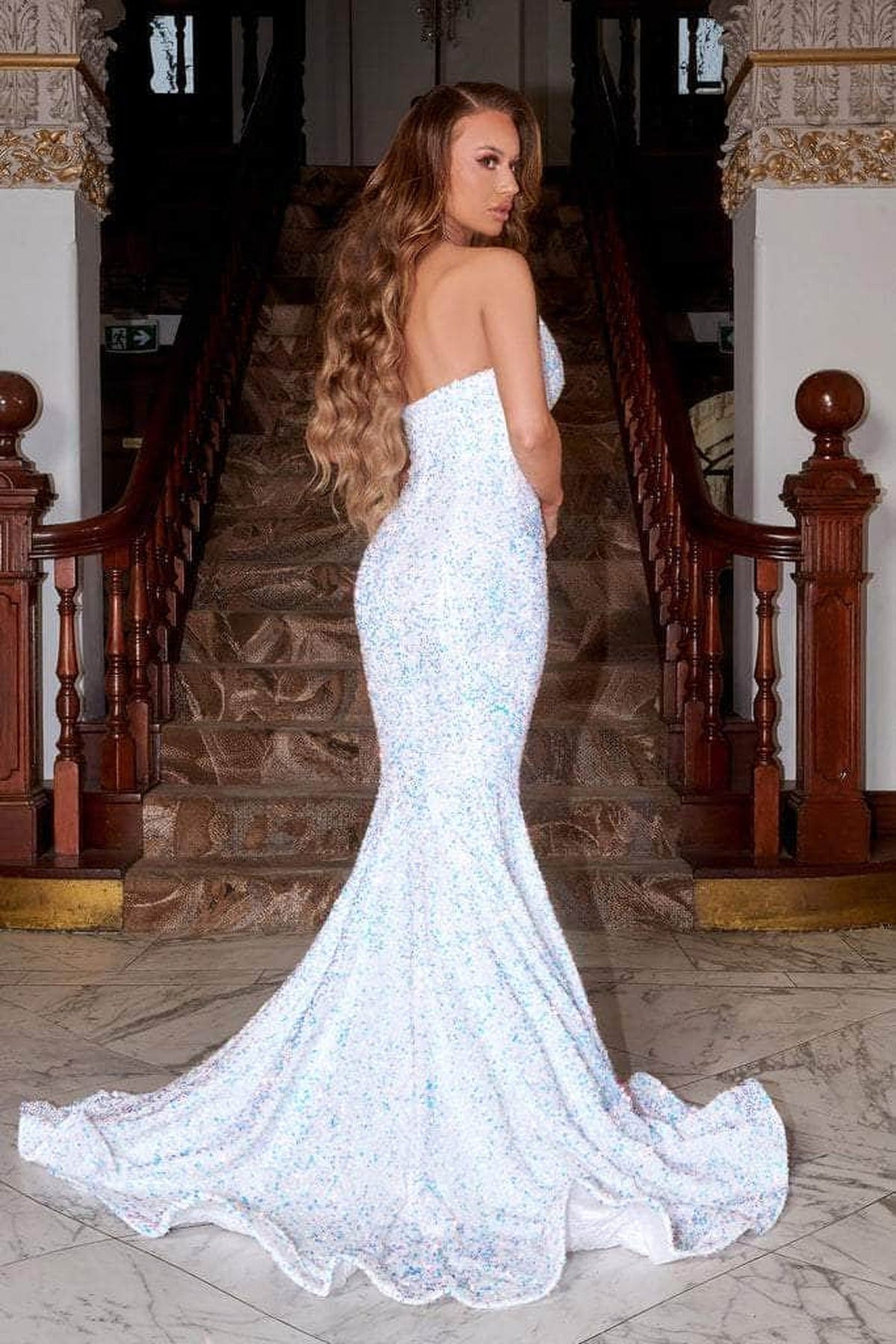 Portia and Scarlett - PS21208 Strapless V-Neck Sequin Gown