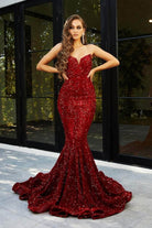 Portia and Scarlett - PS21208 Strapless V-Neck Sequin Gown