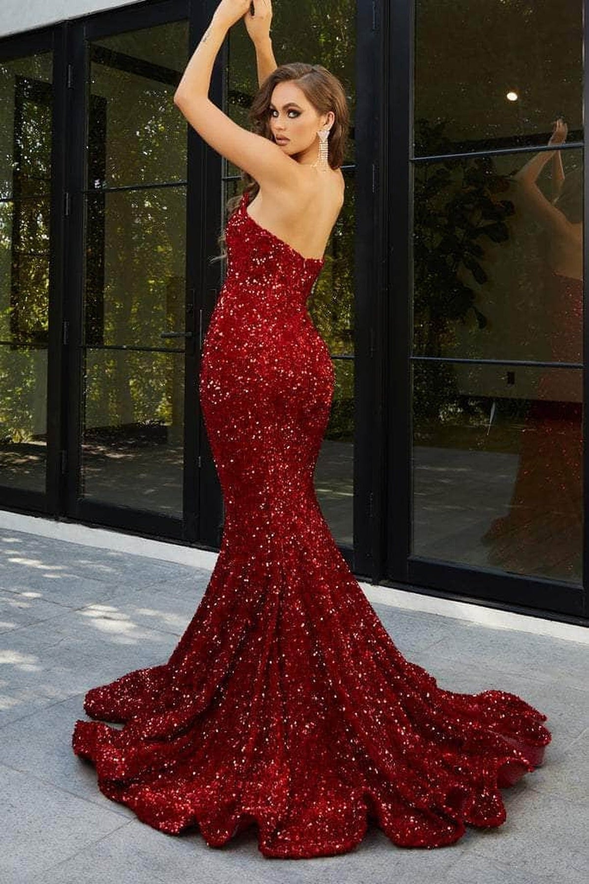Portia and Scarlett - PS21208 Strapless V-Neck Sequin Gown