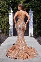 Portia and Scarlett - PS21208 Strapless V-Neck Sequin Gown