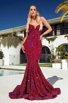 Portia and Scarlett - PS21208 Strapless V-Neck Sequin Gown