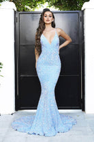 Portia and Scarlett - PS21235 V Neck Open Back Bedazzled Dress - designer evening gown at Silhouette Dresses