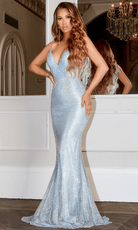 Portia and Scarlett PS22513 - Dangling Jewels Open Back Evening Gown - designer prom dress at Silhouette Dresses
