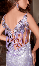 Portia and Scarlett PS22513 - Dangling Jewels Open Back Evening Gown - view 14
