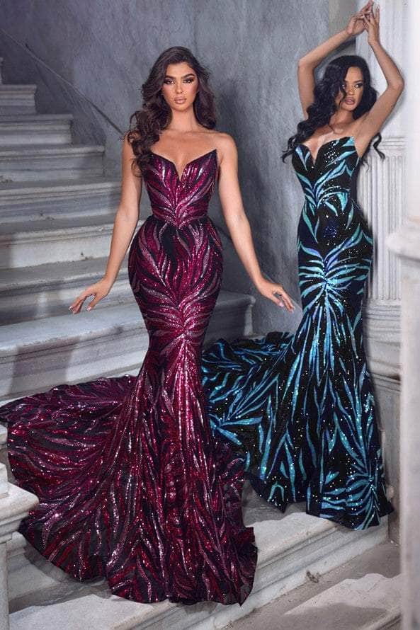 Portia and Scarlett PS22538 - Sequin Motif Mermaid Evening Dress - view 6