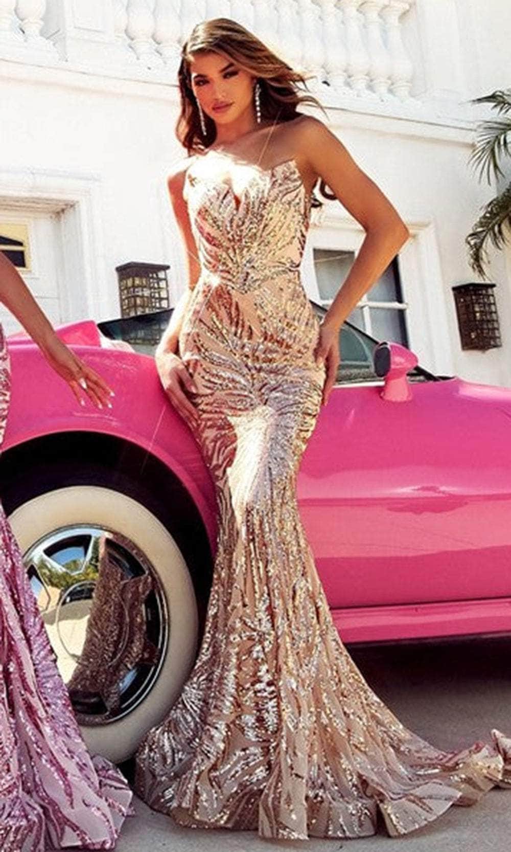 Portia and Scarlett PS22538 - Sequin Motif Mermaid Evening Dress - view 8