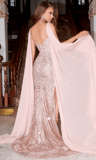 Portia and Scarlett PS22543 - Cascading Sash Glitter Prom Dress - view 14
