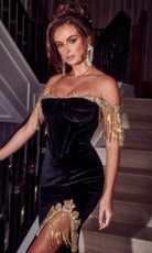 Portia and Scarlett PS23151 - Jewel Fringed Evening Dress