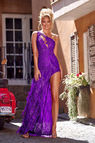 Portia and Scarlett PS23282 - Asymmetric Feather Skirt Prom Gown - view 8