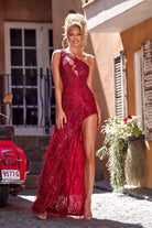 Portia and Scarlett PS23282 - Asymmetric Feather Skirt Prom Gown - view 9