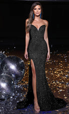 Portia and Scarlett PS23486 - Strapless High Slit Prom Gown - designer prom dress at Silhouette Dresses