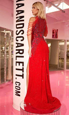 Portia and Scarlett PS23704C - Bejeweled Cutout Evening Dress - back view