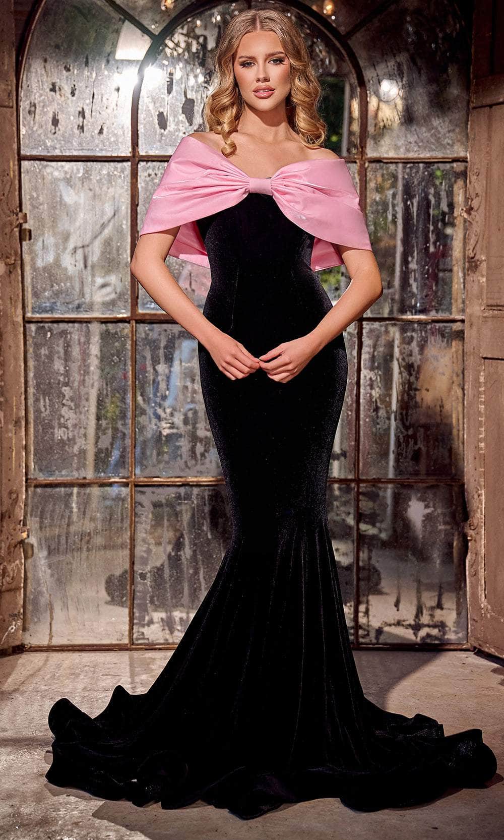 Portia and Scarlett PS24042 - Bow Detail Prom Dress - back view