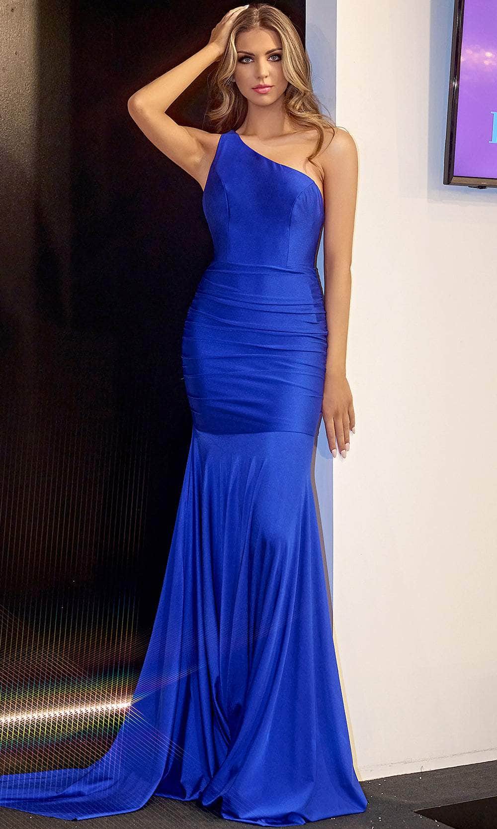 Portia and Scarlett PS24051X - Asymmetrical Trumpet Prom Dress - view 7
