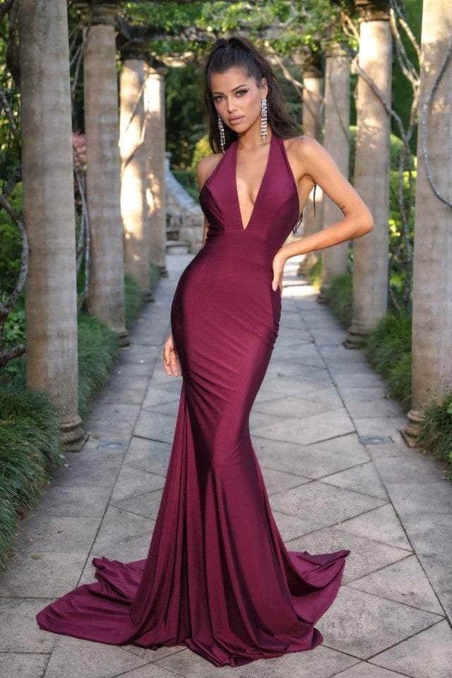 Portia and Scarlett PS24077X - Halter Trumpet Evening Gown - view 5