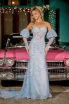 Portia and Scarlett PS24144 - Lace Appliqued Mermaid Prom Gown - designer prom dress at Silhouette Dresses