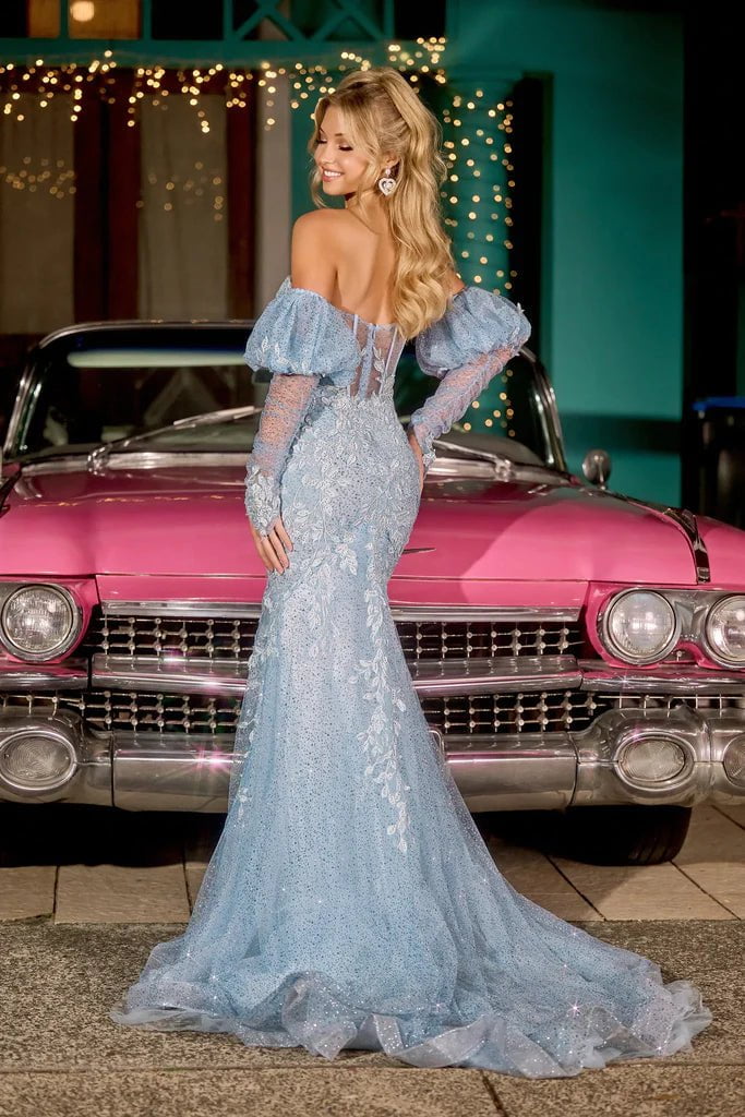 Portia and Scarlett PS24144 - Lace Appliqued Mermaid Prom Gown - view 10