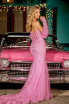 Portia and Scarlett PS24144 - Lace Appliqued Mermaid Prom Gown - view 5