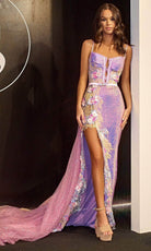 Portia and Scarlett PS24246 - Floral Ornate Corset Prom Dress - back view