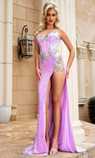 Portia and Scarlett PS24292 - Jeweled High Slit Prom Dress