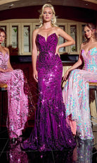 Portia and Scarlett PS24315 - Sequin Motif Prom Dress - Silhouette Dresses